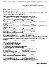 Đề thi thử THPT Quốc gia môn Hóa học năm 2017 - Mã đề 001 - Sở Giáo dục và Đào tạo Quảng Bình